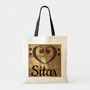 Dubbla Bass Clef Heart Sitar Tygkasse