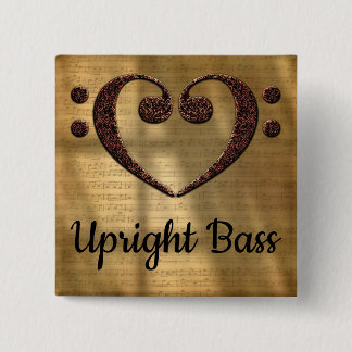 Dubbla Bass Clef Heart Upright Bass Knapp