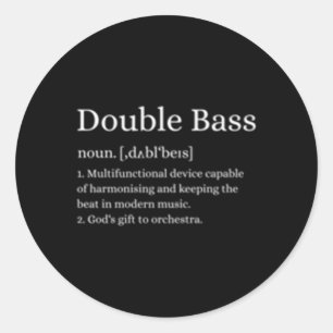Dubbla Bass Definition upprätt Bass Instrut Runt Klistermärke