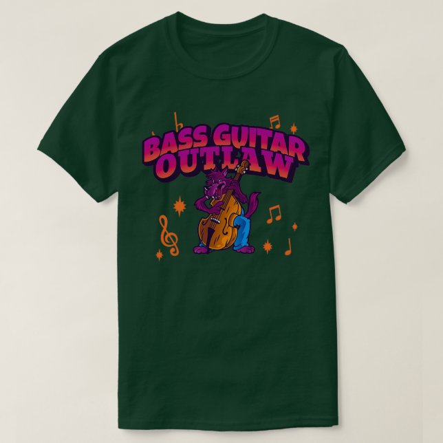 Dubbla Bass Guitar Outlaw T Shirt (Design framsida)