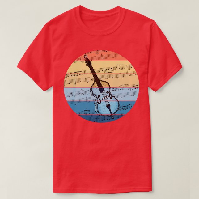 Dubbla Bass Music Notation Baid String Musician T Shirt (Design framsida)