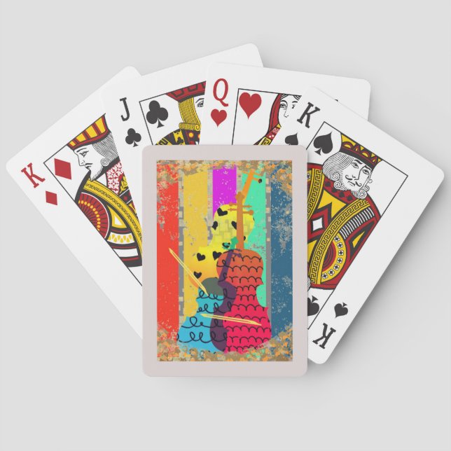 Dubbla Bass och Musik noter Casinokort (Baksidan)