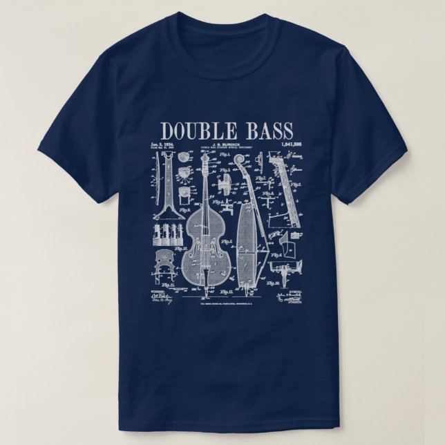 Dubbla Bass Player Bassistance Musical Instrument  T Shirt (Design framsida)