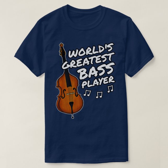 Dubbla Bass Worlds Greatest Bass Player Jazz Bassi T Shirt (Design framsida)