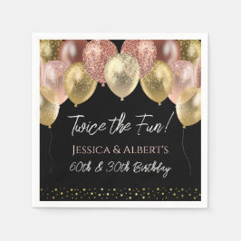 Dubbla Birthday Rosa Guld Bubons Pappersservett