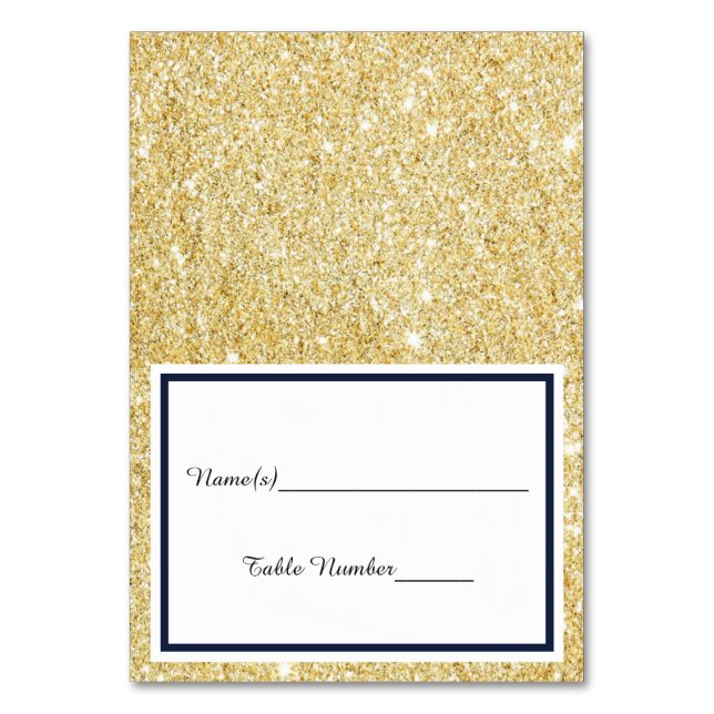 Dubbla Black/Faux Guld-trim - eskort Bordsnummer (Framsidan)