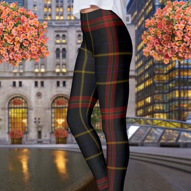 Dubbla Black Red Gult Giant Tartan Play Leggings (Skapare uppladdad)
