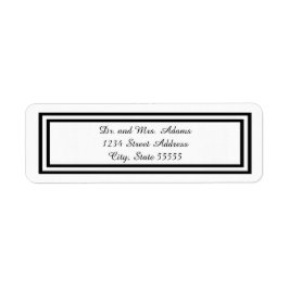 Dubbla Black Trim - adressetikett för returadress Returadress Etikett