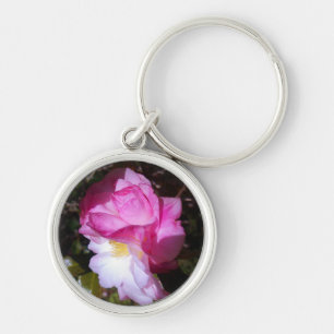 Dubbla Blossomad Rosa Camellia Blommigt Nyckelring