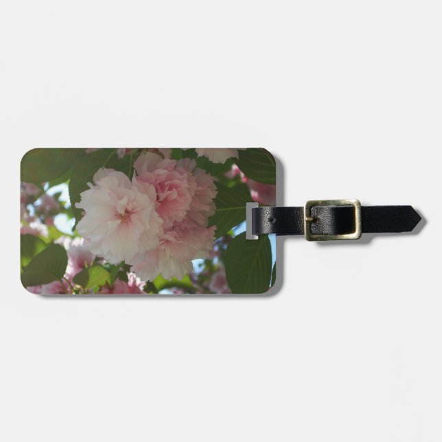 Dubbla Blossoming Cherry Träd I Vår Blommigt Bagagebricka (Horisontell Framsida)