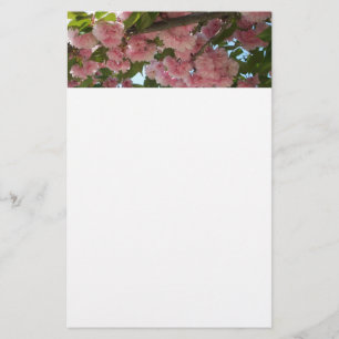 Dubbla Blossoming Cherry Träd IV Vår Brevpapper