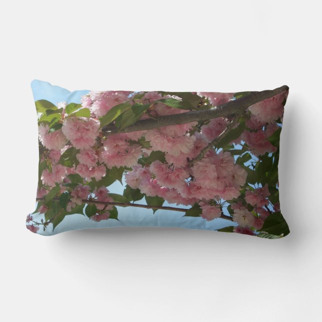 Dubbla Blossoming Cherry Träd IV Vår Lumbarkudde (Framsida)
