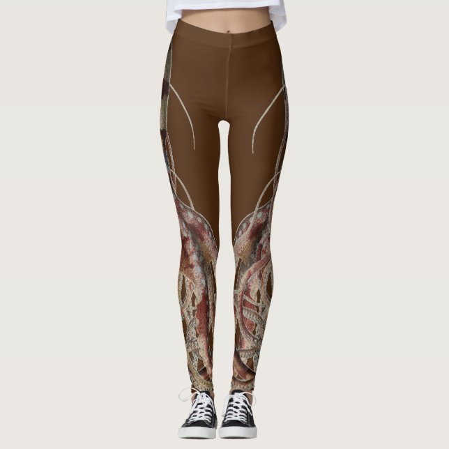 Dubbla Blue Ring Octopus - Sidovänd Leggings (Framsida)