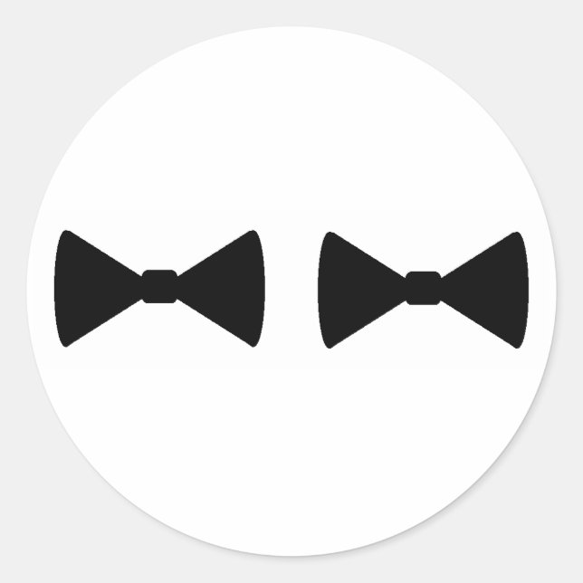 "Dubbla Bow Ties"-fästpunkter Runt Klistermärke (Framsida)