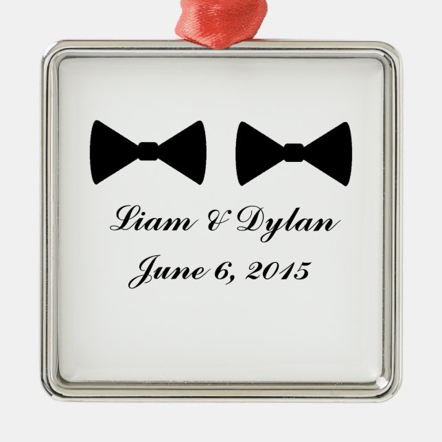 "Dubbla Bow Ties" Premium-julprydnad Julgransprydnad Metall (Framsidan)