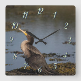 Dubbla bröstad skarv fyrkantig klocka