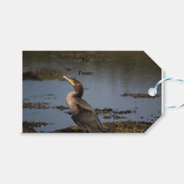 Dubbla bröstad skarv presentetikett