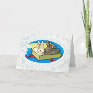 Dubbla Bunny Gift Påsk Card Helgkort