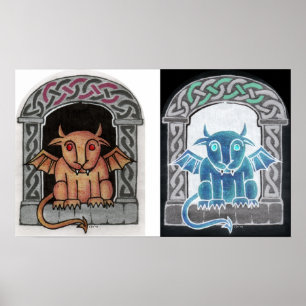 Dubbla Celtic Gargoyle Poster