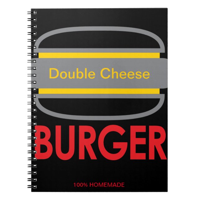 Dubbla Cheese Burger Icon Anteckningsbok (Framsidan)