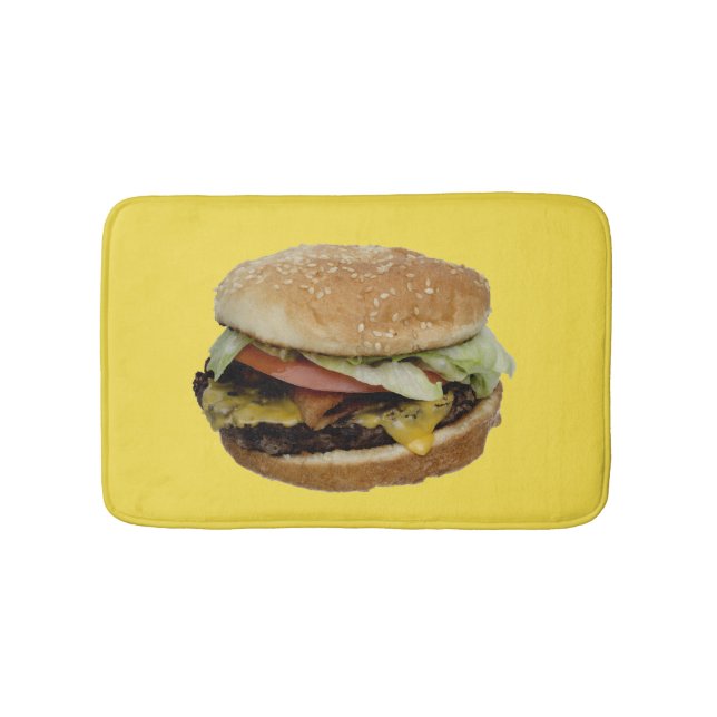 Dubbla Cheese Burger med Tomato och Lettuce Badrumsmatta (Framsidan)