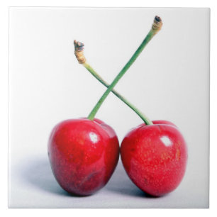 Dubbla Cherries stäng Photo Tiles Kakelplatta