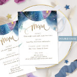 Dubbla, Chic Celestial Theme Watercolor Menu Meny<br><div class="desc">Önska gästerna med den här vackra selleri temat Menu med vackra, mjuka färgfläckar flytande och celestial konstellations globe både fram och bak. DUBBLA-SIED-MENYN, GE DIG ALTERNATIVET ATT UPPREPA SAMMA MENY PÅ BAKSIDAN, ELLER FÖR BILINGUELLA HÄNDELSER, LÄGGA TILL PÅ BAKSIDMENYN PÅ DET ANDRA SPRÅKET. Modern handskriven information om kalligrafi både fram...</div>