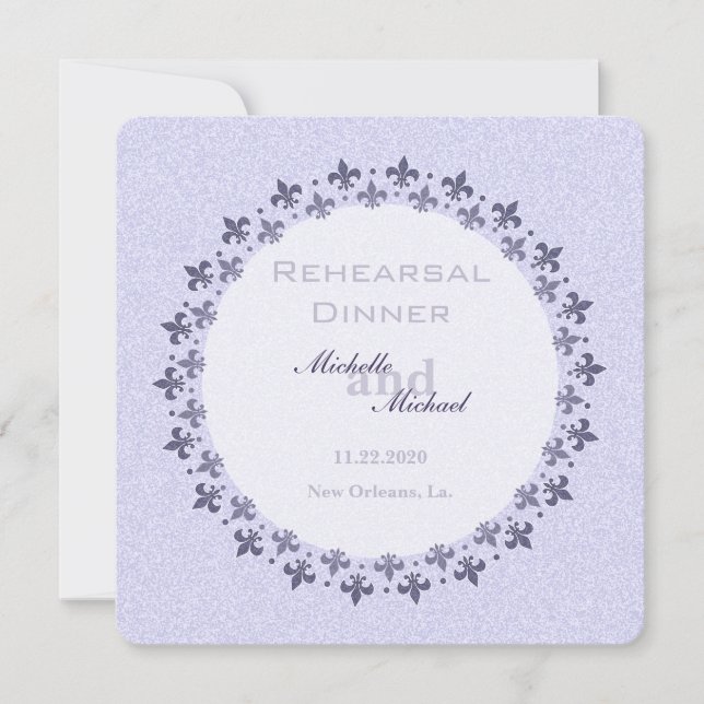 Dubbla cirklar av Fleur de Lis Inbjudningar (Framsida)