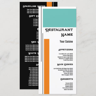 Dubbla Classic Block Färg, Restaurant Slimline Meny
