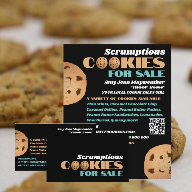 Dubbla Cookies Logotyp, säljfinansieringskort för  Visitkort (Skapare uppladdad)