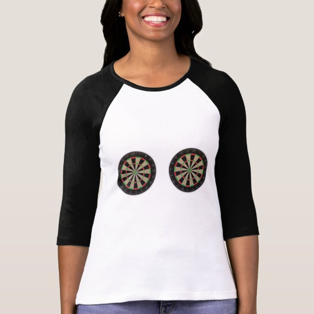 Dubbla Dart 🎯 😍 ritbord Älskare T-shirt (Framsida)