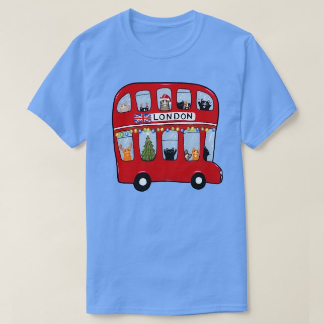 Dubbla Decker Buss julklappar T Shirt (Design framsida)