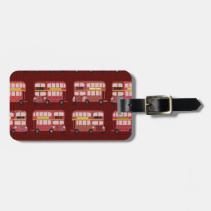 Dubbla Decker Buss Mönster Cute Art Stil Bagagebricka