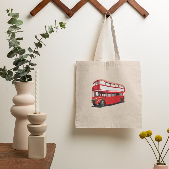 Dubbla Decker Buss Tote Bag Tygkasse (Skapare uppladdad)