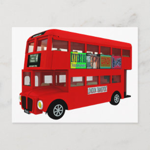 Dubbla-decker buss vykort
