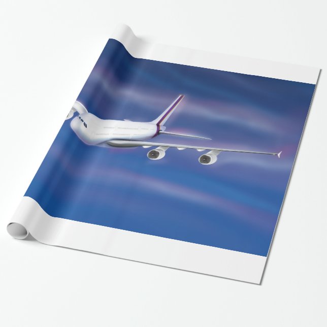 Dubbla Decker Commercial Airplan Presentpapper (Utrullad)