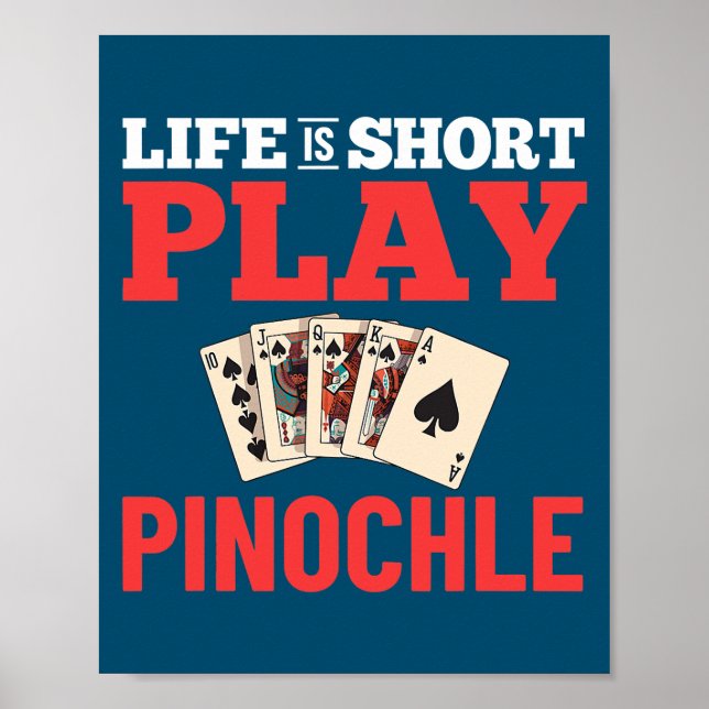 Dubbla-dekorpunkter för Pinochle-spel-Regler-kort Poster (Framsidan)