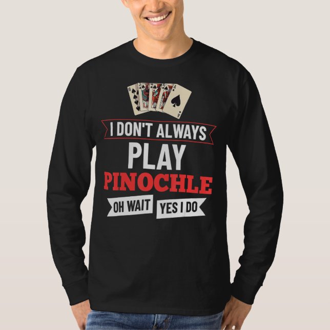 Dubbla-dekorpunkter för Pinochle-spel-Regler-kort T Shirt (Framsida)