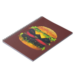 Dubbla Deluxe Hamburger med ost Anteckningsbok