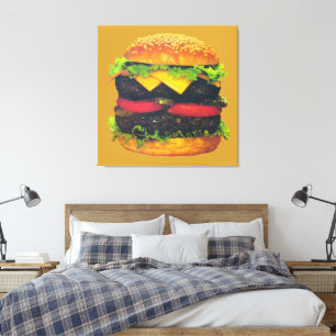 Dubbla Deluxe Hamburger med ost Canvastryck