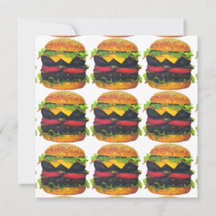 Dubbla Deluxe Hamburger med ost Inbjudningar