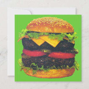 Dubbla Deluxe Hamburger med ost Inbjudningar