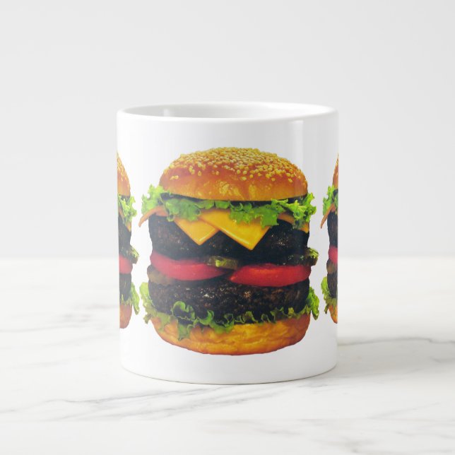 Dubbla Deluxe Hamburger med ost Jumbo Mugg (Framsidan)