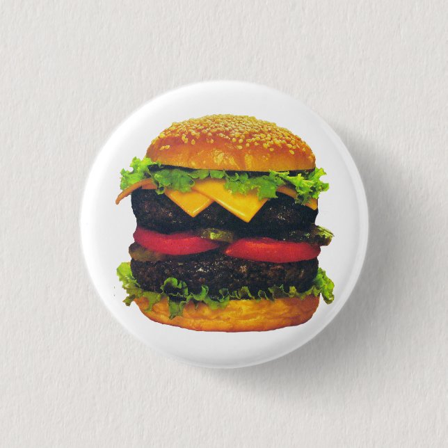 Dubbla Deluxe Hamburger med ost Knapp (Framsida)