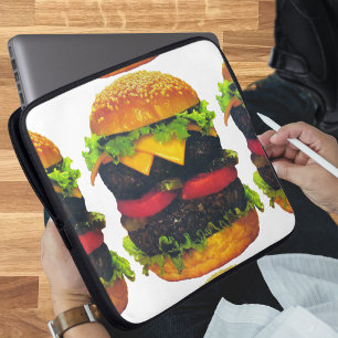 Dubbla Deluxe Hamburger med ost Laptop Fodral