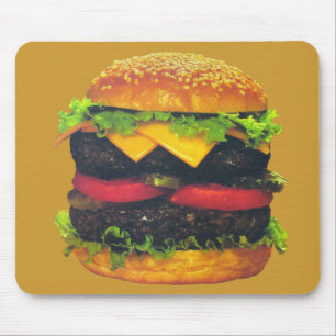 Dubbla Deluxe Hamburger med ost Musmatta