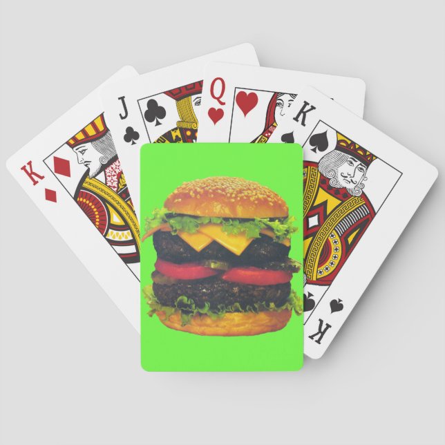 Dubbla Deluxe Hamburger med ost Spelkort (Baksidan)