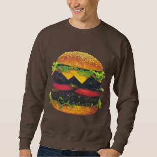Dubbla Deluxe Hamburger med ost Sweatshirt
