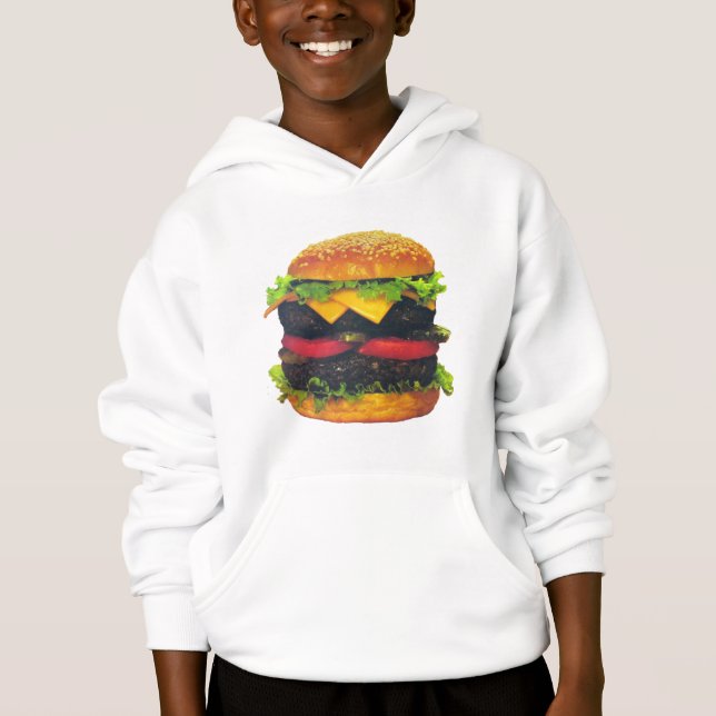Dubbla Deluxe Hamburger med ost T-shirt (Framsida)
