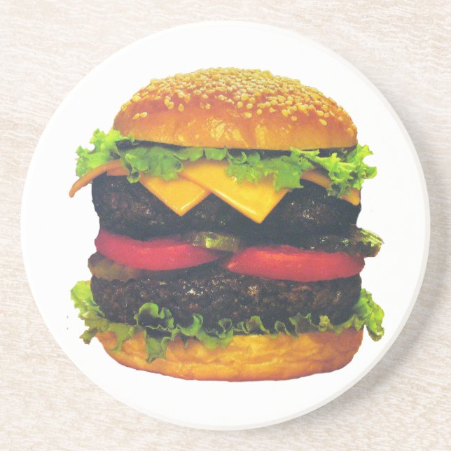 Dubbla Deluxe Hamburger med ost Underlägg Sandsten (Framsidan)